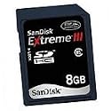 Sandisk 8GB EXTREME III SDHC SD Card Class 6 (SDSDX3-8192)