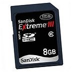 Sandisk 8GB EXTREME III SDHC SD Card Class 6 (SDSDX3-8192, Plastic Case)