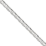 14k White Gold 7mm Concave Anchor Chain 8 Inches