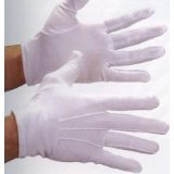 White and Black Cotton Gloves Per Pair (Large, White)