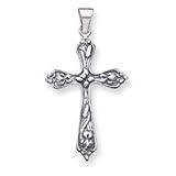 Sterling Silver Antiqued Cross Pendant with 20 Inch Sterling Silver Chain