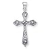 Sterling Silver Antiqued Cross Pendant with 20 Inch Sterling Silver Chain