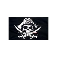 Pirate Flag, 5ft x 3ft skull with sabre double stitched flag