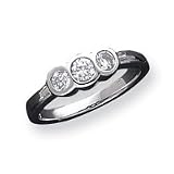 Sterling Silver 3-Stone CZ (Cubic Zirconia) Ring