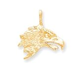 10K Yellow Gold Diamond-Cut Eagle Head Charm