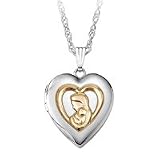 Mother and Baby Heart Shaped Silver Locket