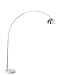 Floor Arc Lamp with Marble Base in Chrome Finish