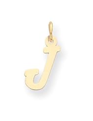 14k Yellow Gold Small Script Initial J Charm. Gold Wt- 0.28g.