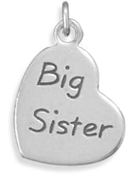 Sterling Silver Oxidized InchBig Sister Inch Heart Charm