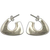 Silver Earrings Handmade Jewelry from India 0.75 inches (ers250)