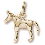 14kt Yellow Gold Mule Charm. 3-Dimensional