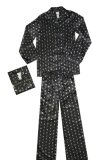 Playboy - Mens Black Satin Pajama Set for men