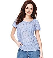 Petite Pure Cotton Martini Print Top