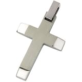 Mens Titanium Satin Finish Cross Pendant