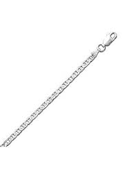 Sterling Silver 20 Inch 080 Flat Marina Chain Necklace - 3.0mm Wide