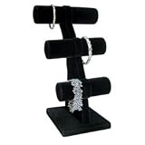 Bracelet 3 Tier T-Bar Jewelry Display Black Velvet