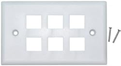6 Hole for keystone Jack Wall Plate, White