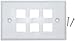 6 Hole for keystone Jack Wall Plate, White