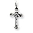 Sterling Silver Crucifix Pendant with 20 Inch Sterling Silver Chain
