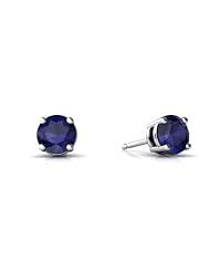 Genuine Sapphire 14kt White Gold Stud Earrings