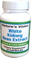 White Kidney Bean Extract 500 mg - 75 Capsules