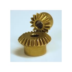 Brass Bevel Gear Sets 48 Pitch 3:1 Ratio 36 Teeth (.188B x .44H) & 12 Teeth (.125B x .22H)