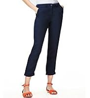 Pure Linen Turn Up Hem Easy to Iron Chinos