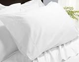 Two-LUXOR-1000 TC Pillow Cases-White Solid - Egyptian Cotton Set -- Size: king