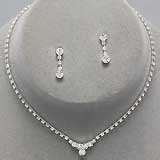 DR - Childrens Girls Jewelry 3pc Rhinestone Necklace & Earrings Set for Girls. Perfect for Pagents, Christmas, Church, First Communion, Easter, Graduation, Sunday Dress, Christening or Birthday.