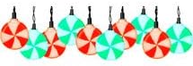 Color Blinking LED Light String with Sound - Lollipops, 10 Lights