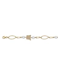 CleverEves 14K Gold Two-Tone Butterfly Bracelet