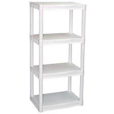 Plano 4-Tier Heavy-Duty Plastic Shelving, White