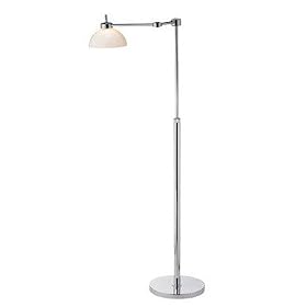 Swivel Floor Lamp - Satellite Chrome Finish with Glass Shade by Adesso