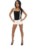 Tripp NYC The Suspender Short Shorts in White,Shorts for Women