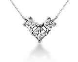 0.27CTW Classic Princess Diamond Three Stone Necklace in Platinum