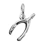Lucky Wishbone Charm - Sterling Silver