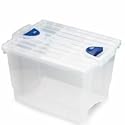 SET OF 6 JUMBO CLEAR BOX 72QT- B