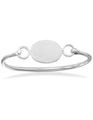 Childrens Oval Engravable Bangle in Sterling Silver