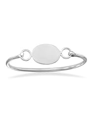 Childs Bangle ID Bracelet with Oval Sterling Silver