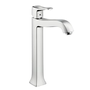 Hansgrohe 31078001 Chrome Metris C Metris C Bathroom Faucet Tall with Boltic Handle Lock, Metal Lever Handle and Pop Up Drain 31078