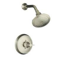 Kohler K-T465-3C Brushed Chrome Memoirs Rite - Temp Shower Faucet Trim with Classic Design and Cross Handle - K-T465-3C