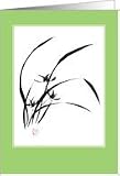 Orchid-Asian painting-Blank Card