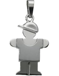 Kids Hugs Boy Pendant 14K Gold White 19554