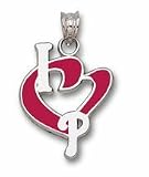 Philadelphia Phillies 3/4 I Heart P Enameled Pendant - Sterling Silver Jewelry