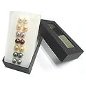 Multi Color 7 Pair 8-9mm Pearl Earring Set