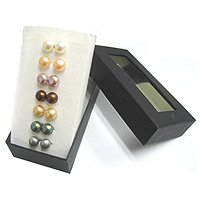 Multi Color 7 Pair 8-9mm Pearl Earring Set