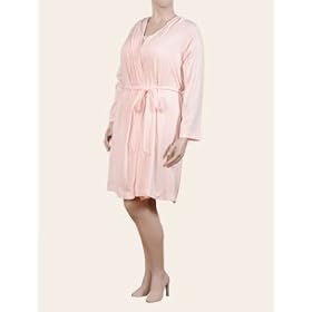 Motherhood Maternity: Plus Size Long Sleeve Scoop Neck Nursing Nightgown And Robe