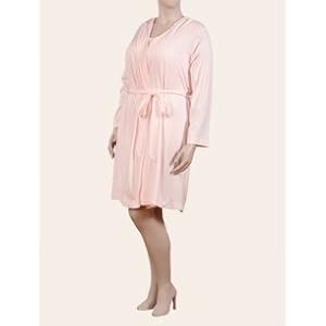 Motherhood Maternity: Plus Size Long Sleeve Scoop Neck Empire Waist Nursing Nightgown And Robe