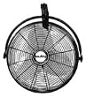 Air King 9020 Wall Mounted Fan In Black with 1/6 HP Power