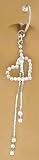 Fake Belly Navel Non Clip on Piercing Cz Clear Long Heart Dangle Ring